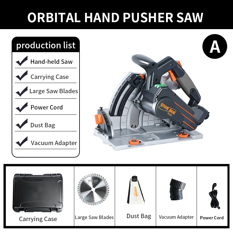 6550RPM  Electric Track Saw Brushless Plunge Circular Cutting Machine Guide Rail System Adjustable Depth Circular Rail Saw