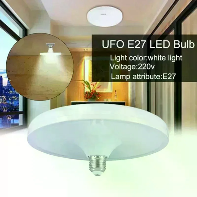 220V LED Bulb E27 Led Lamp Super Bright 15W UFO Leds Lights Indoor Cold White Lighting Table Lamps Garage Light