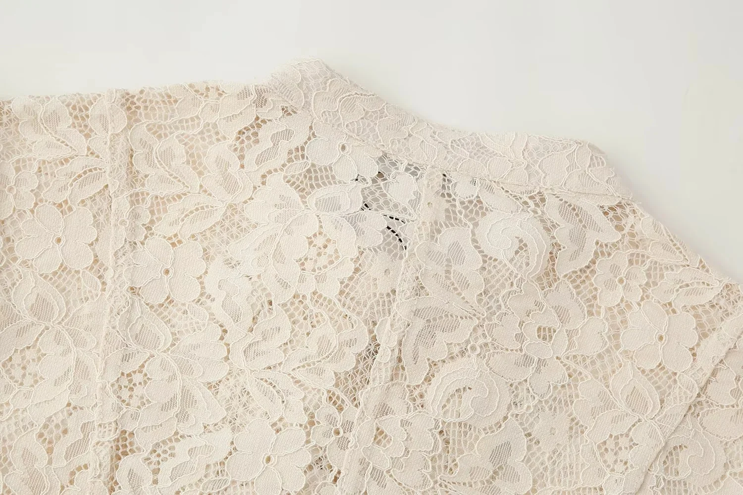 KONDALA High Street Chic Damen-Kleidanzug mit Spitzenmuster, Knotenknopf, Langarm-Oberteil, Trägerloses Kleid, Mode 2026 Sommer-Herbst-Anzug – Detail 10