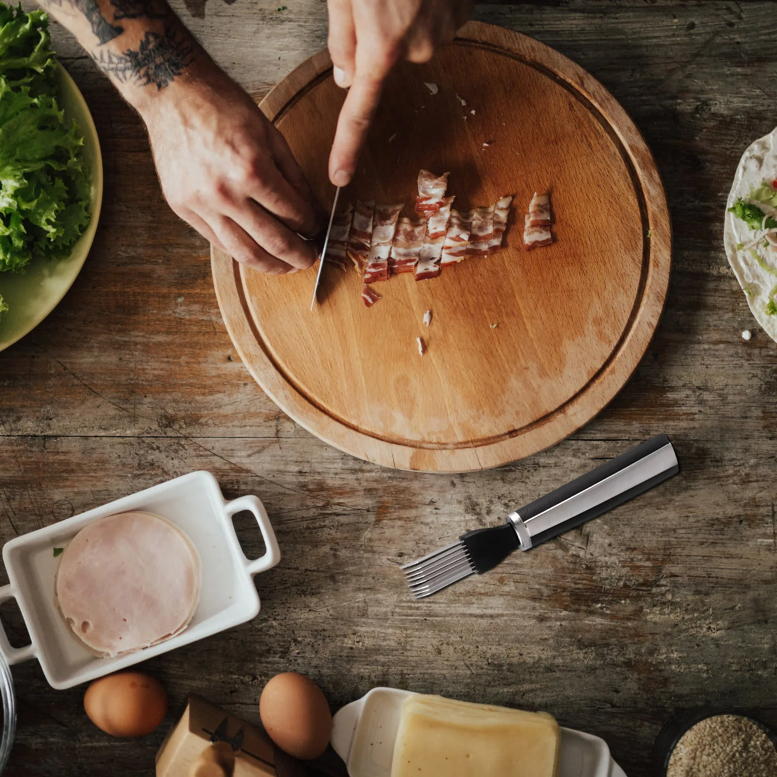 

1Pcs Stainless Steel Scallion Cutter Vegetable Slicer Green Onion Shredder Silver Foodgrade Material Home Kitchen