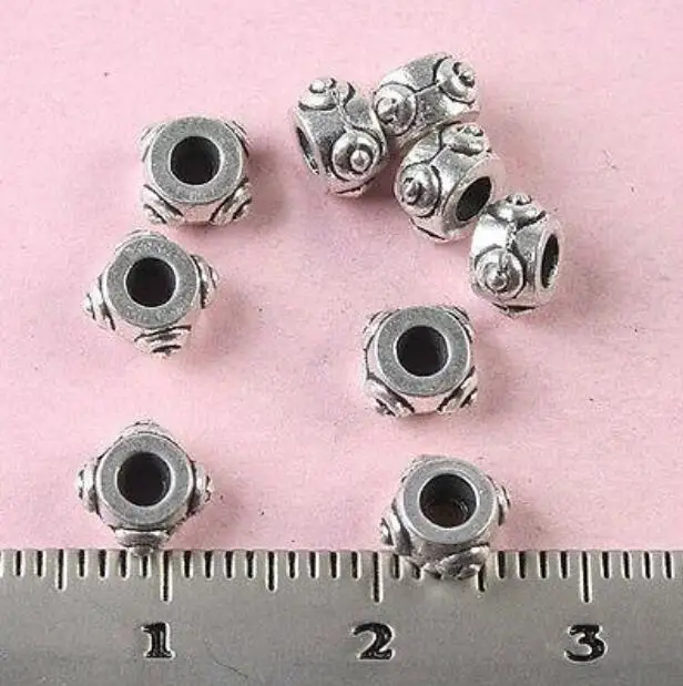 40pcs 5.4*3.5mm Tibetan silver studded columniform spacer h1552