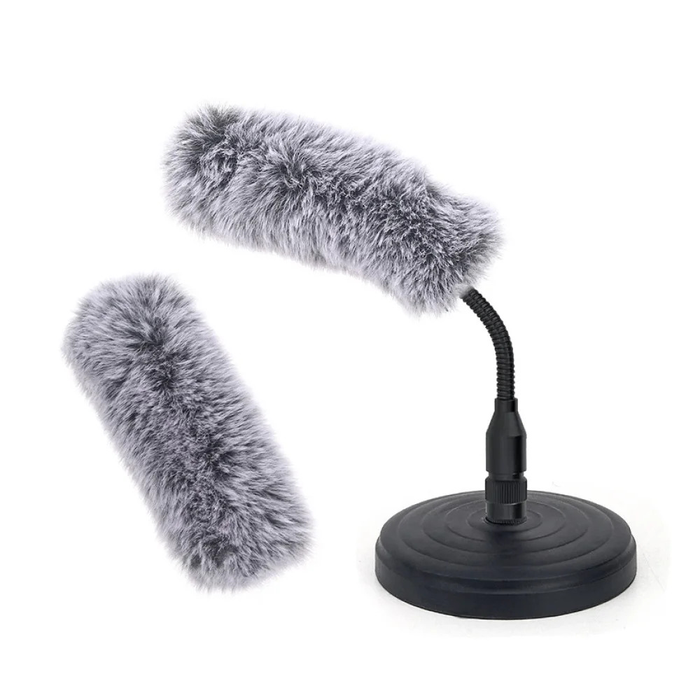 1pc 1.5/2.2cm Width Mic Wind Muff Pop Filter Cover Gooseneck Microphone Fuzzy Cover Windproof Noise Reduction Windscreen Sleeve