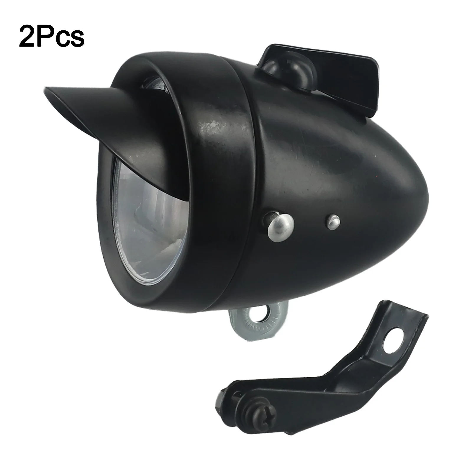 Chrome Retro Bicycle LED Headlight with Solid Metal Shell and Bright LED Bead Designed for Traditional Bike Frames