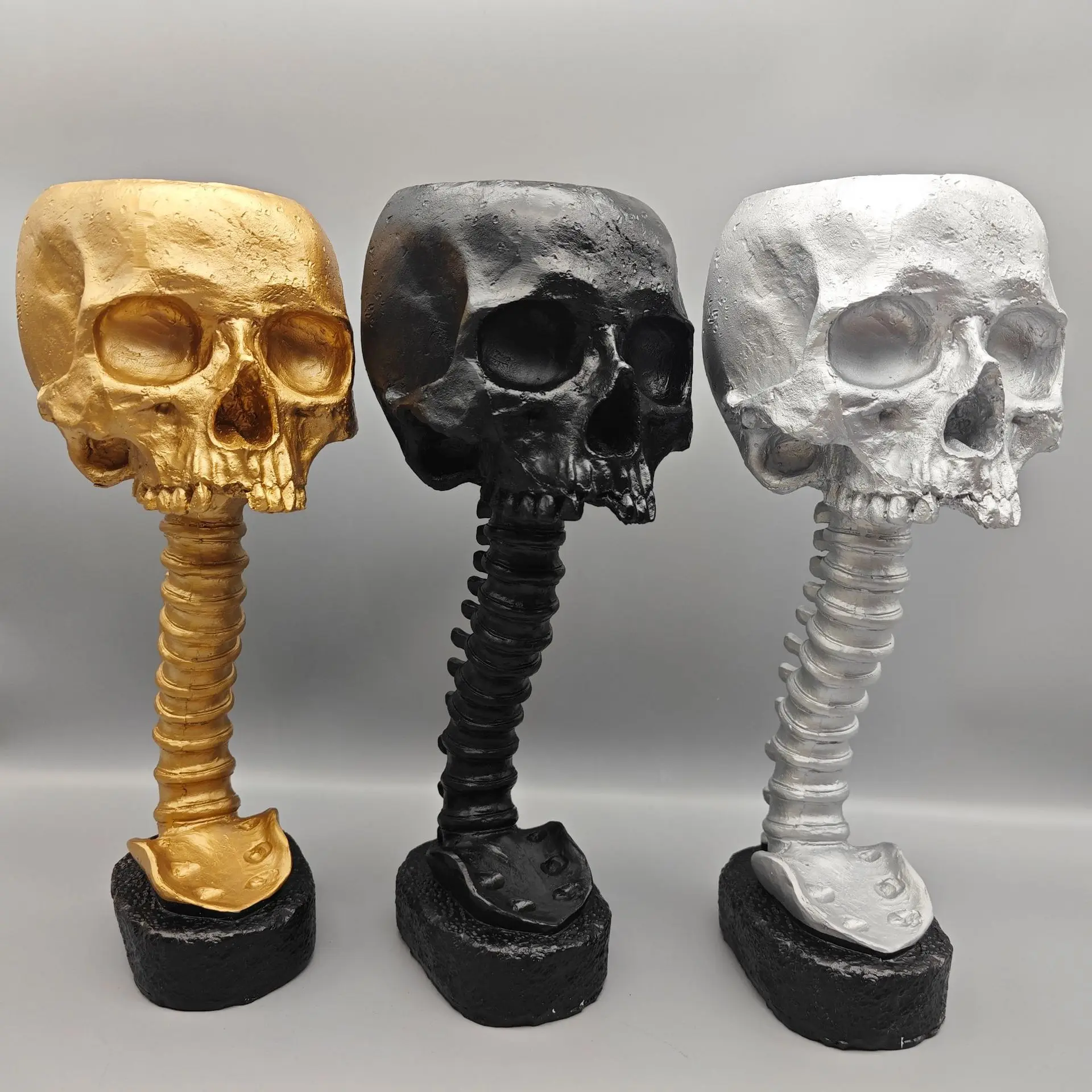 Skeleton Flower Pot with Spinal Support, Realistic Skeleton Flower Pot, Resin Skeleton Shaped Flower Pot, Gothic Home Decoration