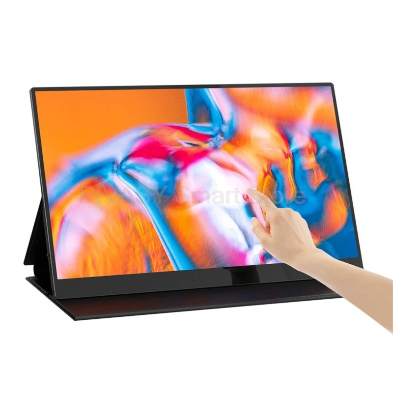 شاشة محمولة مقاس 15.6 بوصة، شاشة تكبير، توصيل سلك IPS للهواتف وأجهزة الكمبيوتر وألعاب PS، توافق واسع عالي الدقة