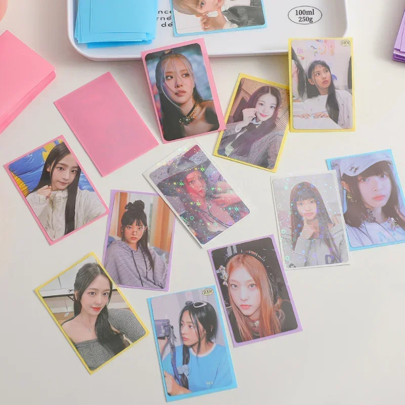 20pcs/pack Kpop Toploader Card Bag Ice Cream Color Photocard Sleeves Idol Photo Cards Protective Storage Bag