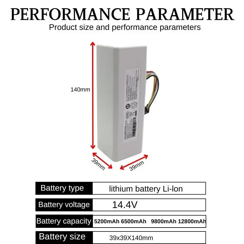 For Xiaomi Mijia 1C STYTJ01ZHM Robot Battery P1904-4S1P-MM Battery Robot Vacuum Mop Cleaner Accessories Parts 12800mAh