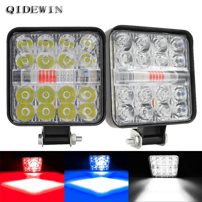 48W 26LED 3 Zoll LED-Arbeitsscheinwerfer Blitzlicht Warnlicht Auto-Nebelscheinwerfer für LKW SUV 4X4 4WD Offroad-Scheinwerfer 12V 24V