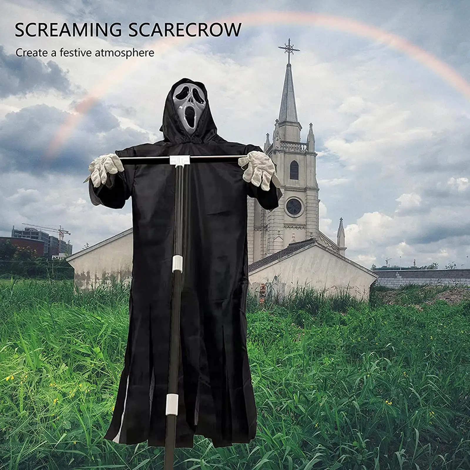 Scream Scarecrow Garden Ghosts Scream Scarecrow Ornament Scarecrow Screaming Ghosts for Lawn Home Yard Outdoor Decoration