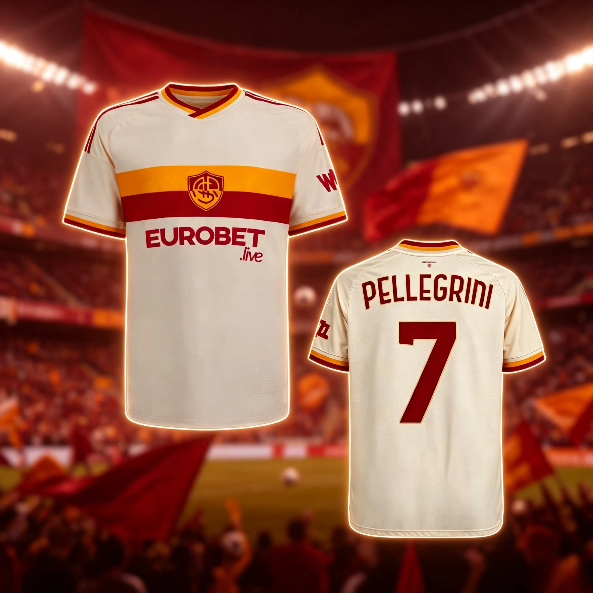 26/27 Season Roma Football Jersey Shirt, Pellegrini #7 Jersey Tshirt, Men Summer Training Breathable Quick Drying Sweatshirt