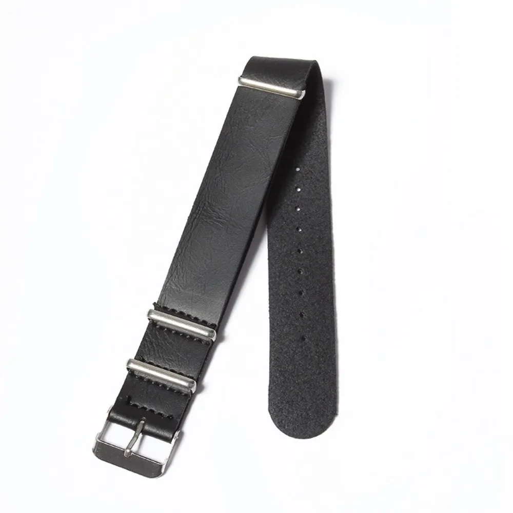 Classic PU Leather Watch Band 20MM Adjustable Watch Strap Universal Solid Color Wristband Replacement Casual Wear Bracelet