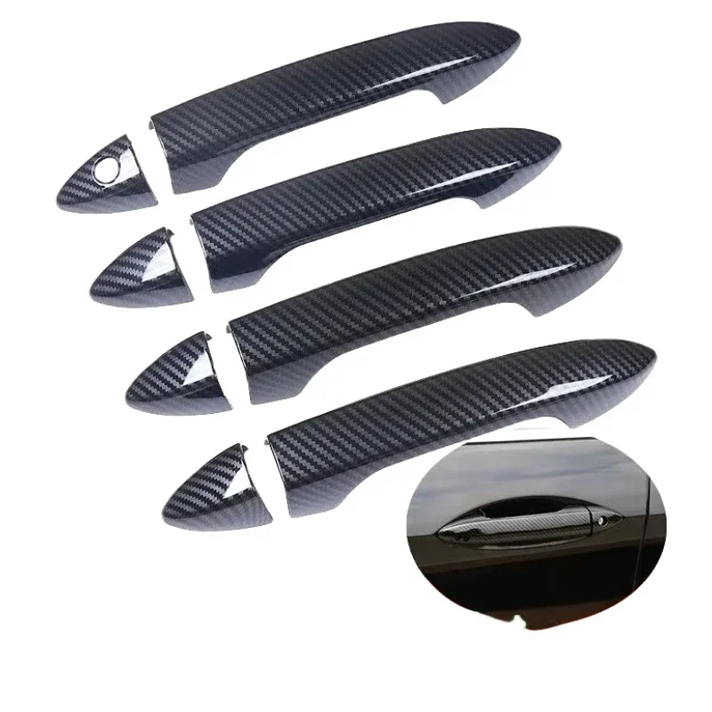 For Honda Passport Pilot 2019 2020 2021 2022 Carbon Fiber Chrome Car Side Door Handle Cover Sticker Styling Accessories