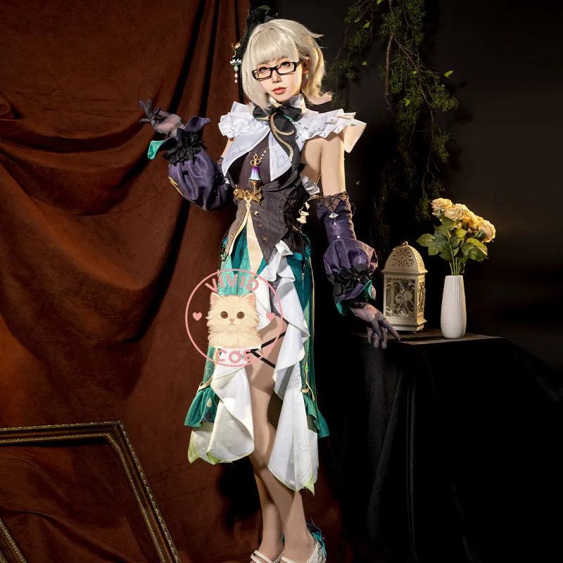 Genshin Impact Amélie Парфюмер Фонтеина Косплей Костюм Изящный Двумерный Аниме Эстетика Цветочные Детали Ролевая Игра