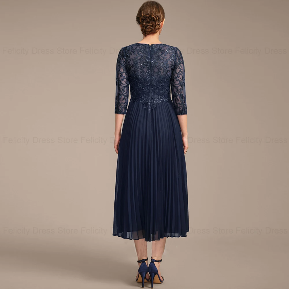 FELICITY Elegant Mother of the Bride Dresses 2024 A-line V-Neck Formal Wedding Guest Dresses Applique Sequin Party Evening Gowns