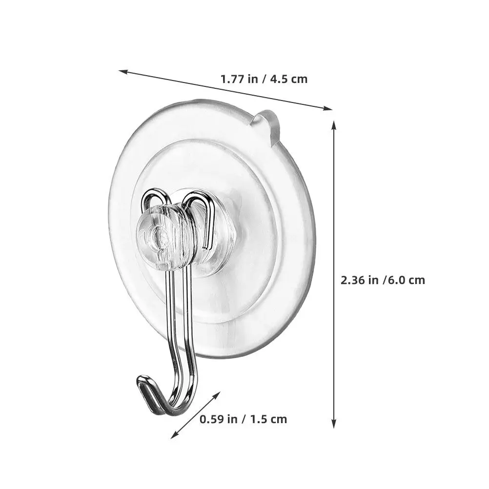 20Pcs Thickened Transparent Suction Cups Reusable Removable No Drill Suction Cup Hooks for Glass Bathroom Kitchen Shower Window view 2
