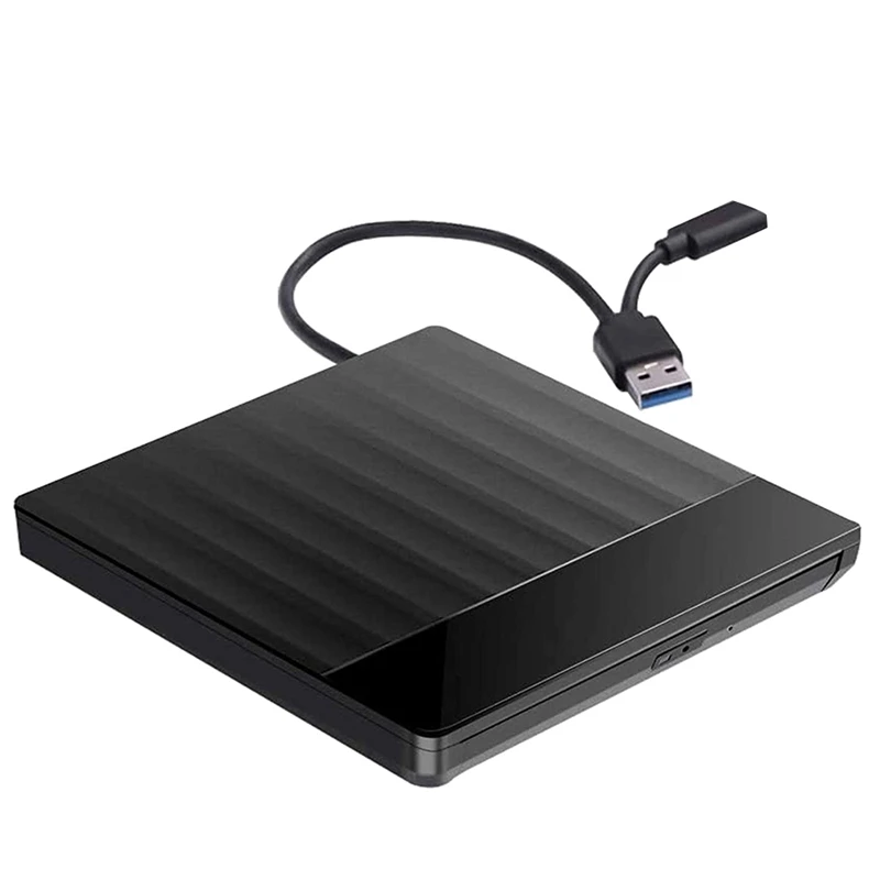 

External CD DVD Drive,USB 3.0 And USB C Port High Speed Data Transfer Portable CD DVD +/-RW Drive Slim DVD/CD ROM Burner