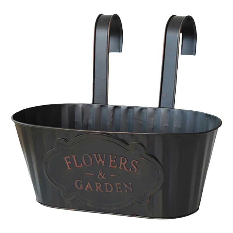  Hanging Flower Pots Railing Pot Artificial Plant Outdoor Countryside Window