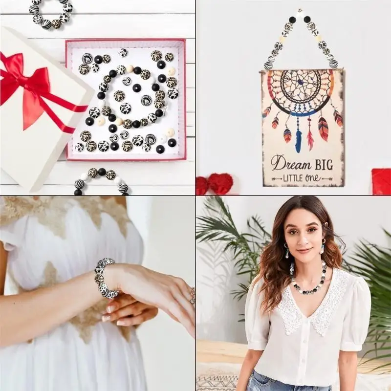 F62D Silicone Loose Beads para Keychain Fazendo contas silicone redondas fazendo