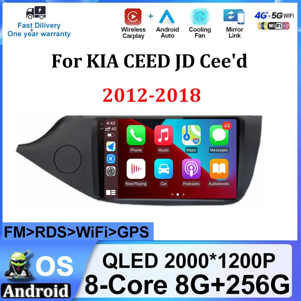 

9 inch Android Auto for KIA CEED JD Cee'd 2012 - 2018 Car Multimedia Video Radio Player GPS Navigation WiFi BT Wireless Carplay