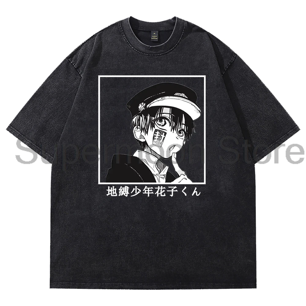 Anime Toilet Bound Hanako Kun T-shirt Japan Manga Crewneck Short Sleeve Cotton Washed Tee Women Men Streetwear Tops