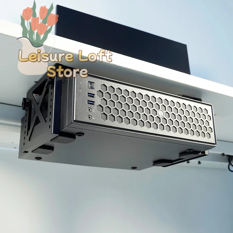 Verstellbarer Schutzhalter für unter dem Tisch, Computerständerhalterung für Desktop-PC, NAS, CPU, Heimserver, für das Heimbüro