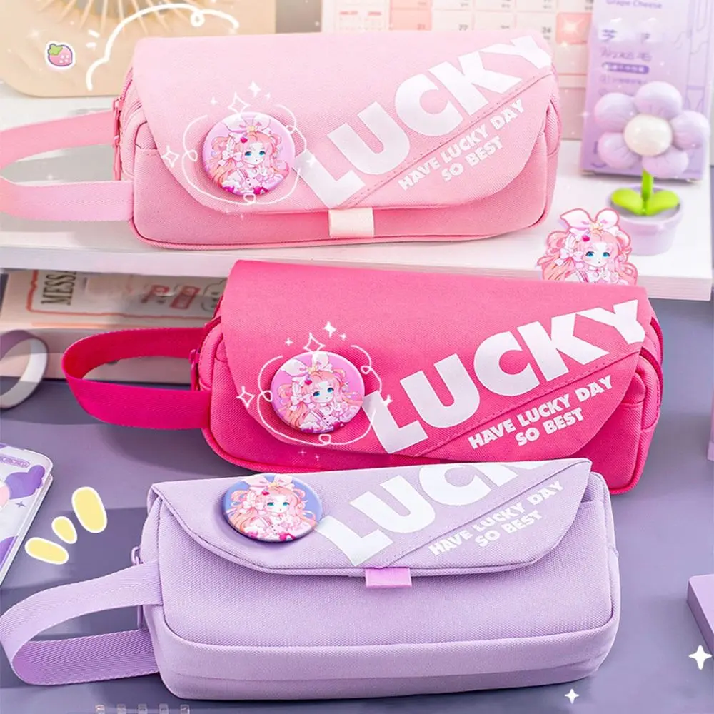 Cute Large Capacity Pen Bag Dirt-proof Multifunctional Stationery Bag Storage Bag for Students