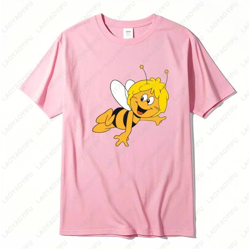 تي شيرت مطبوع من Maya The Bee Para Hombre Y Mujer ملابس غير رسمية ذات طابع شعبي للجنسين ملابس قطنية مريحة للنساء تي شيرت