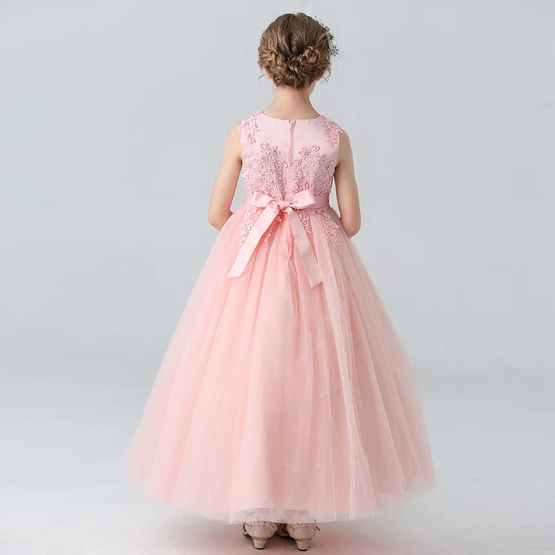BX683 Kids Dresses For Girls Lace Dress Gown Princess Clothes Children Formal Evening Party Flower Girls Wedding Vestidois