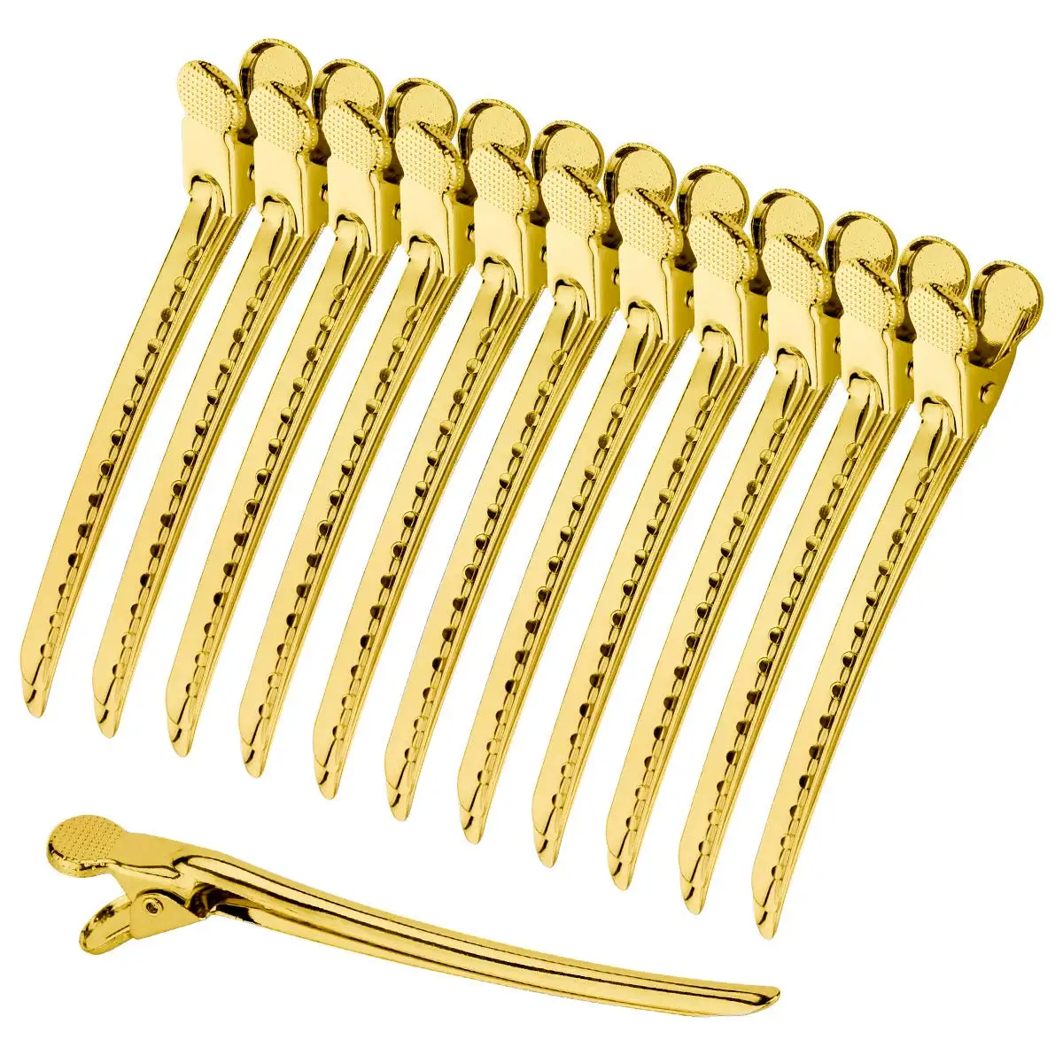 12Pc Aluminum Duckbill Hairpin Set Hairdressing Clips Fixed Hairclips for Salon And Home Styling Tool Box