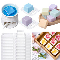 10PCS 20PCS Wax Melting Clam Shell Molds Square Clear Plastic Cube Tray DIY Candle Container for Scented Candle Making and Soap