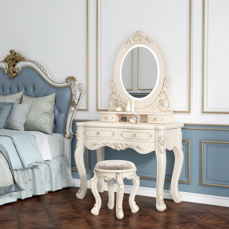 

European dresser bedroom small apartment dressing table multi-functional modern simple dressing table luxury princess