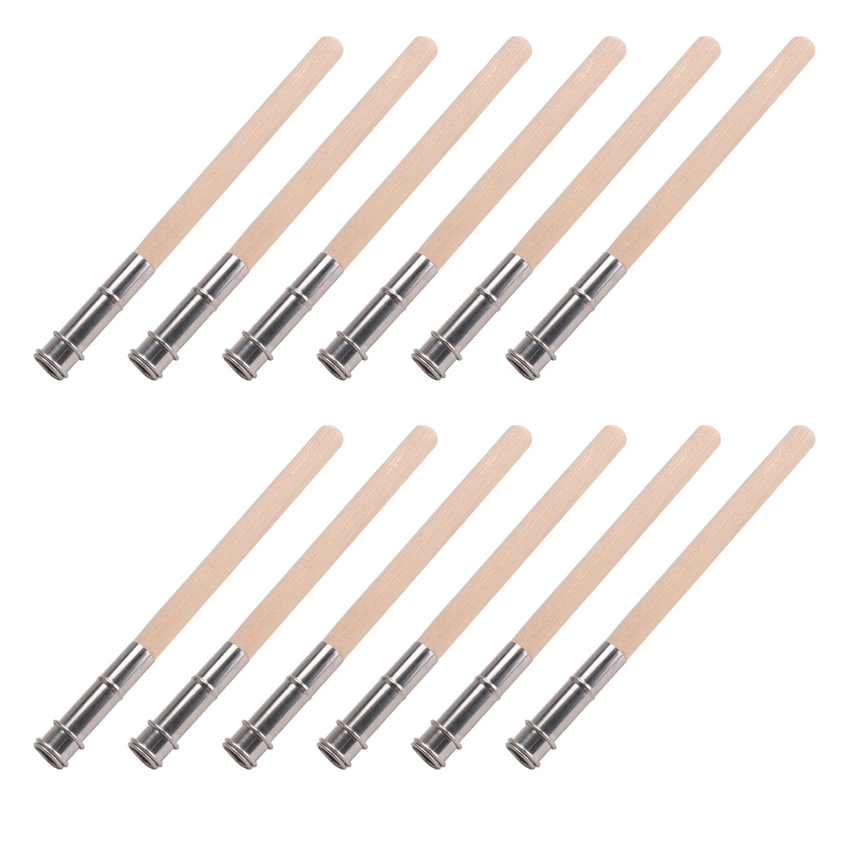 Superior-12 PCS Wooden Pencil Pencil Extenders For Artists With Adjustable Metal Handle Lengthener Pencil Pull Charcoal Holder D