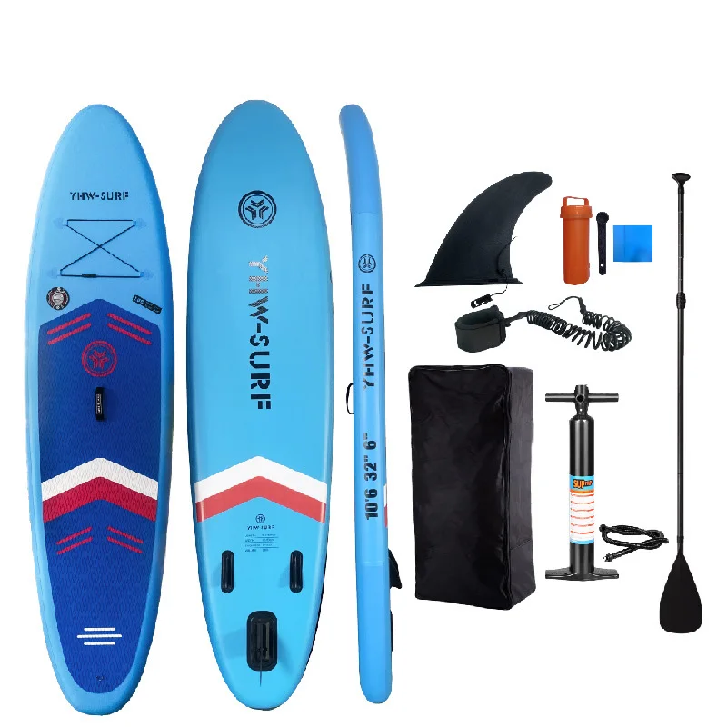 Inflatable Stand Up Surf Paddle Board Kayak Long Paddle Wake Surf Life Saving Fin Balancing Wind Adult High Performance