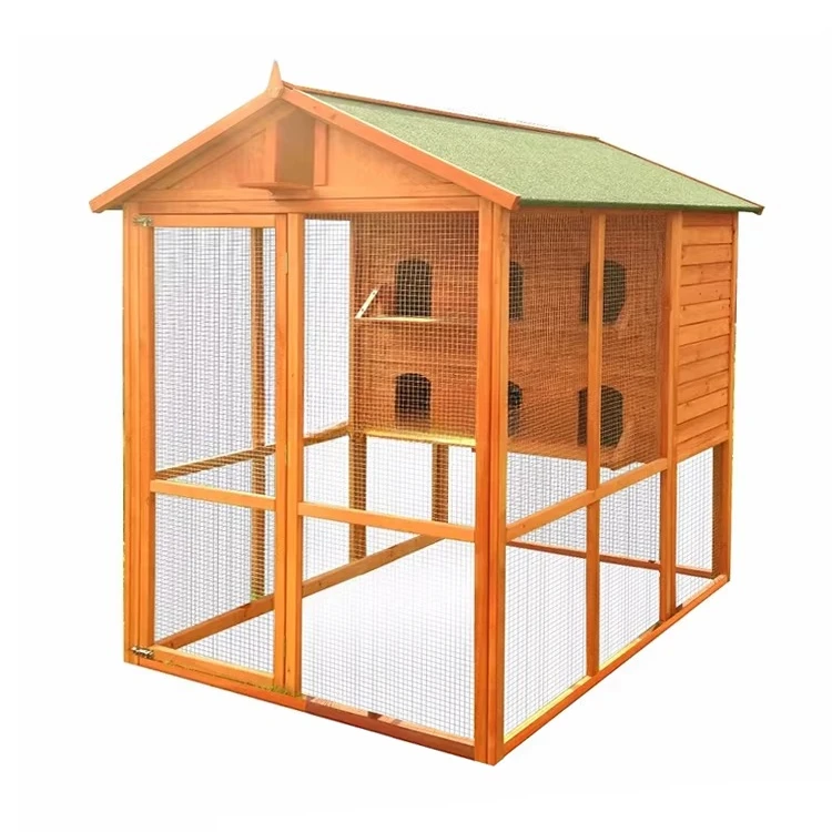 

Customizable With Button Closure for Large Birds Parrots Pigeons Luxury Solid Wood Outdoor Pet House Bird Aviary