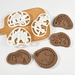 1/4pcs Dinosaur Cookie Cutter Mold Biscuit Embossing Mould Sugarcraft Dessert Baking Tools Jungle Birthday Party Cake Decoration