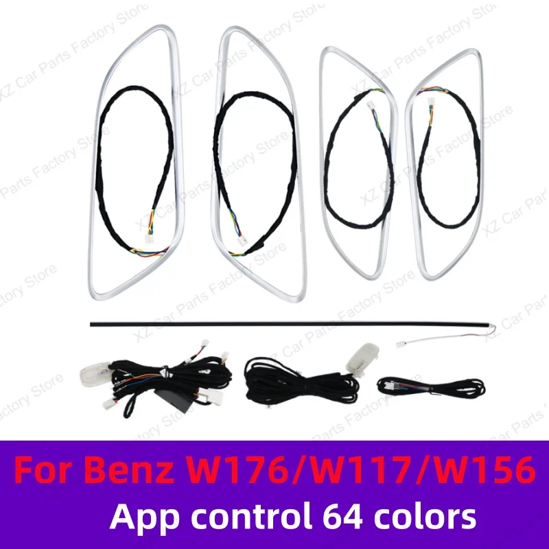 Für Mercedes-Benz A CLA GLA W176 W117 W156 Turbine Air Vent Umgebungs Licht Kit 12/64 farben Air Vents Auto Teile
