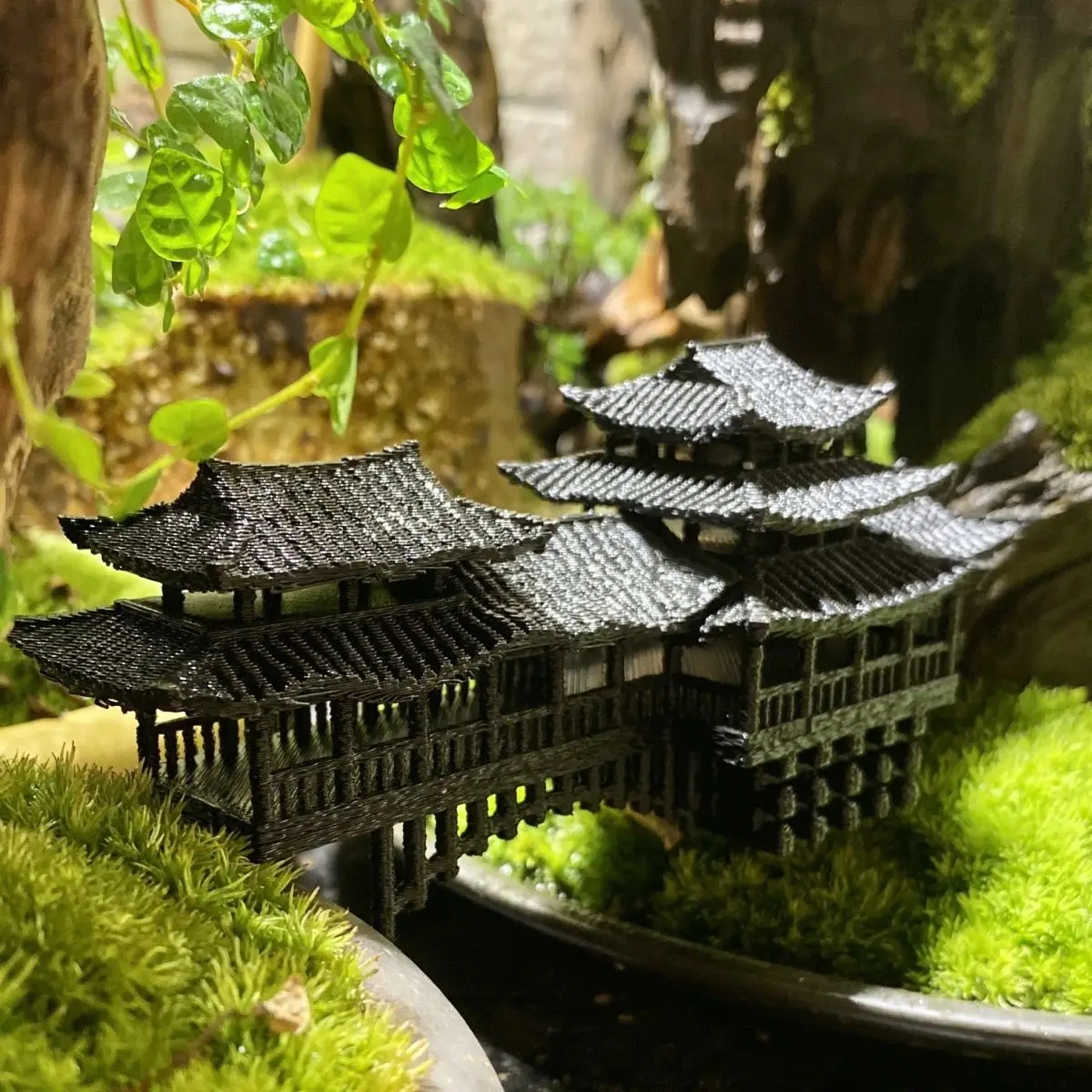 Ozdoby krajobrazowe z nadrukiem 3D, akwarium, badanie bonsai, model mostka z chińskiej starożytnej architektury