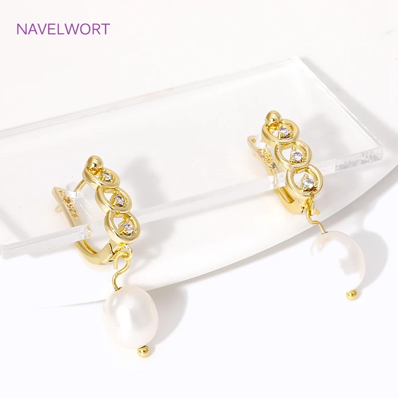 18K Gold Plated Shvenzy Earwires Fasteners For Earrings,Brass Earring Hooks,DIY Women's Anti-Allergy Earrings Making Accessories image 6