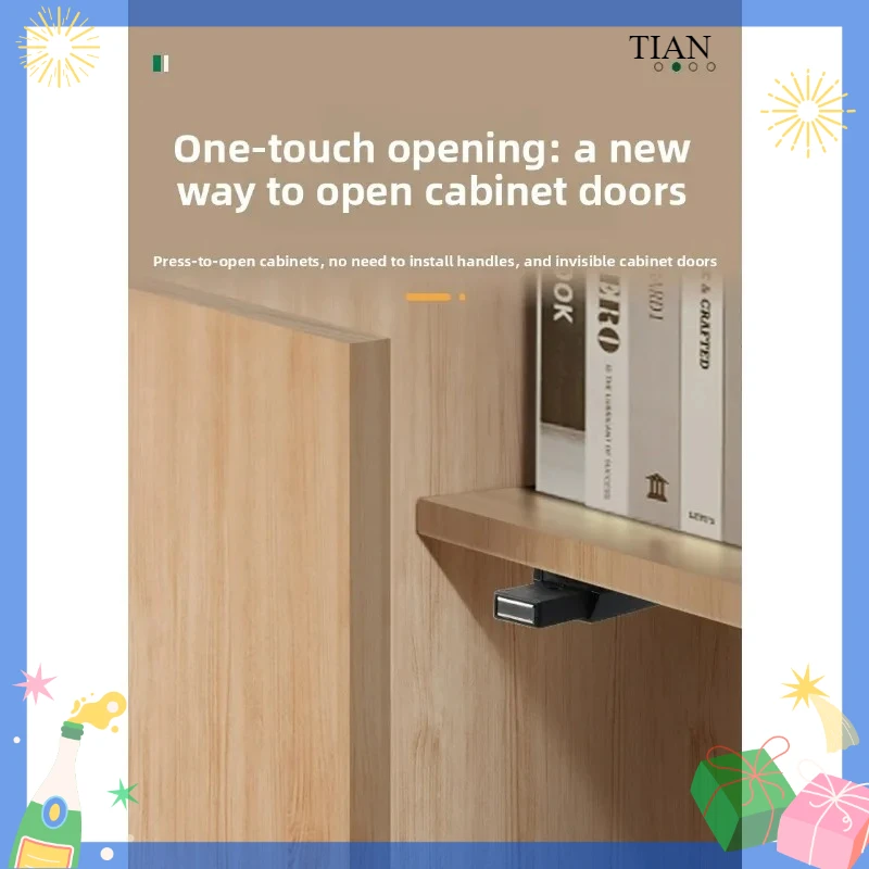 For Heavy Duty Push-to-Open Latch - Automatic Self-Popping Invisible Cabinet Door Catch for Wardrobe, Concealed Door & Fire Door