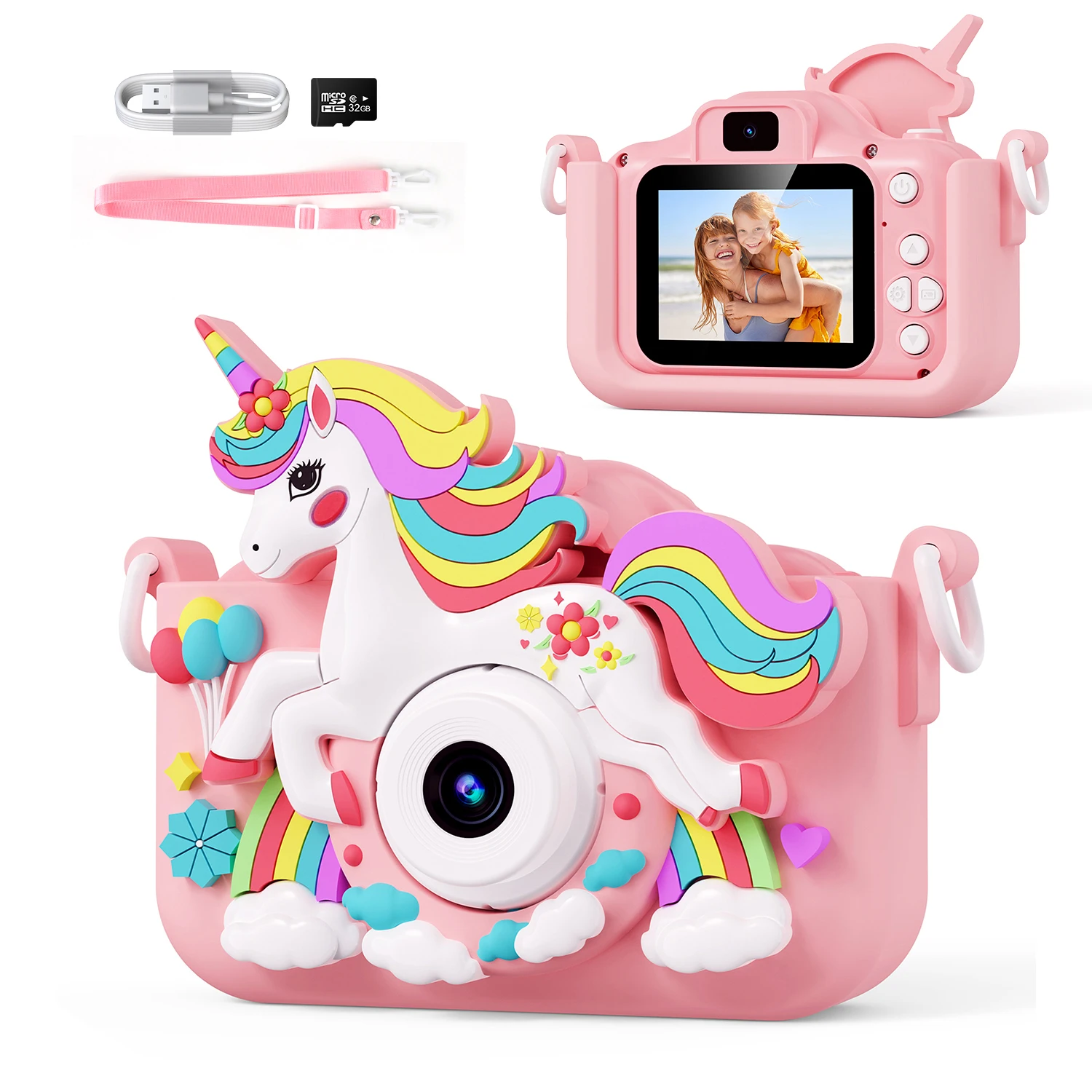 Mini Digital Kids Camera 1080P HD 8x Zoom Dual Camera Outdoor Photography Toy for Boys Girls Birthday Gifts