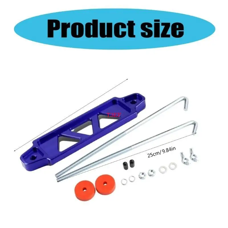 

T3EF Battery Hold Down Set Aluminum Car Battery Tie Down Fasten Bracket Holder with Bolts Tie Down Mount Bracket Hold Lock