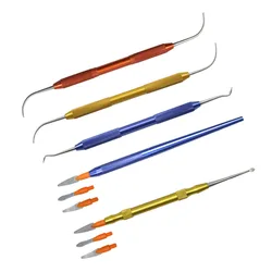 GREATLH Dental Wax Carving Knife Plaster Model Dental Carving Knife Porcelain Mixing Spatula Knife Blade Dental Lab Tool