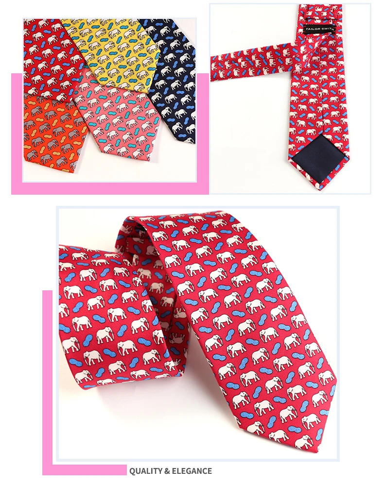 Tailor Smith Krawatte aus 100 % Seide für Herren, handgefertigte Krawatte mit Tiermuster, Krawatte zum Vatertag, Geburtstag, Geschenk – Detail 32