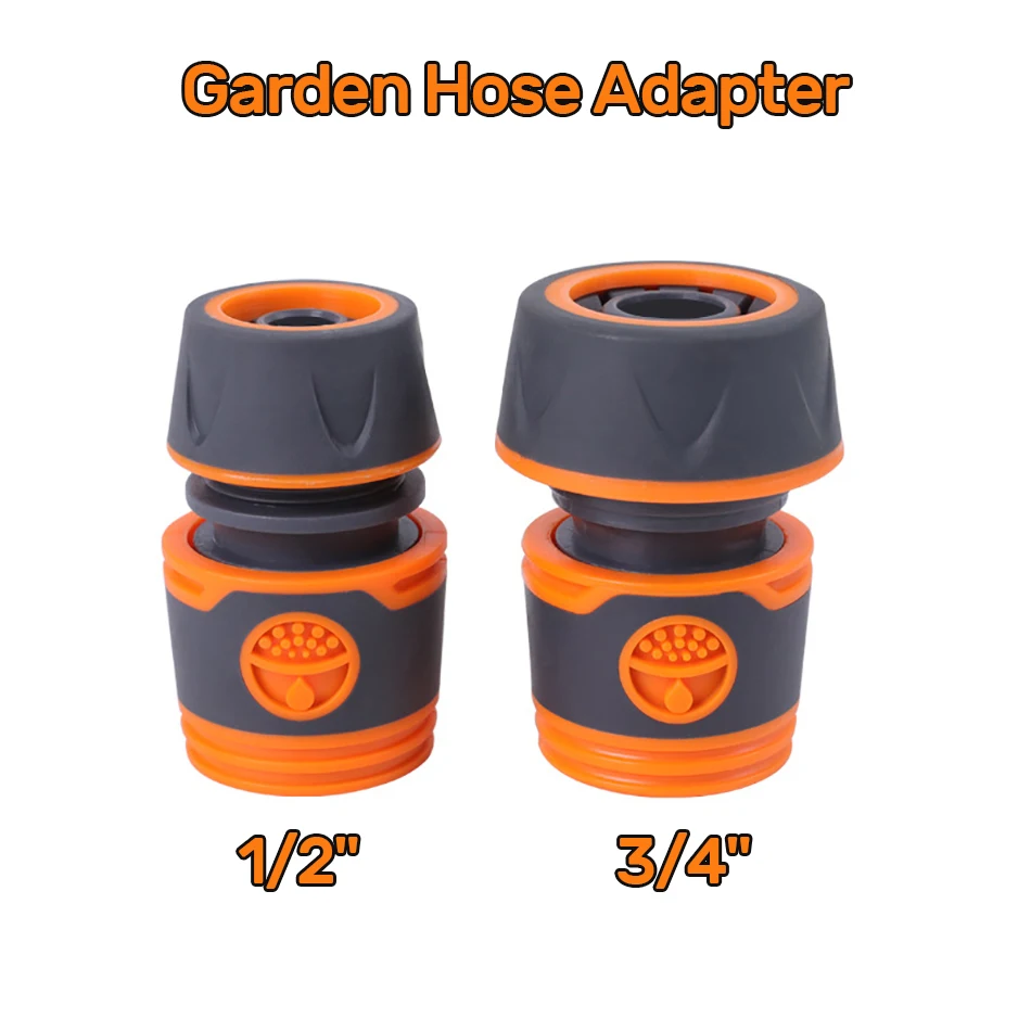 Garden Hose Quick Connect Fitting Rubber Plastic Coupler Water Hose Adapter Repair Connector for Car Washing 1/2