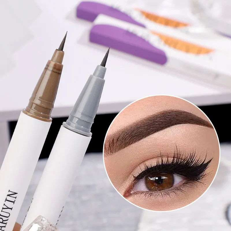 Lápiz de maquillaje líquido multifunción para cejas, doble cabeza, a prueba de sudor, secado rápido, delineador de ojos, máscara de cejas, crema, tinte de ojos, cosmético