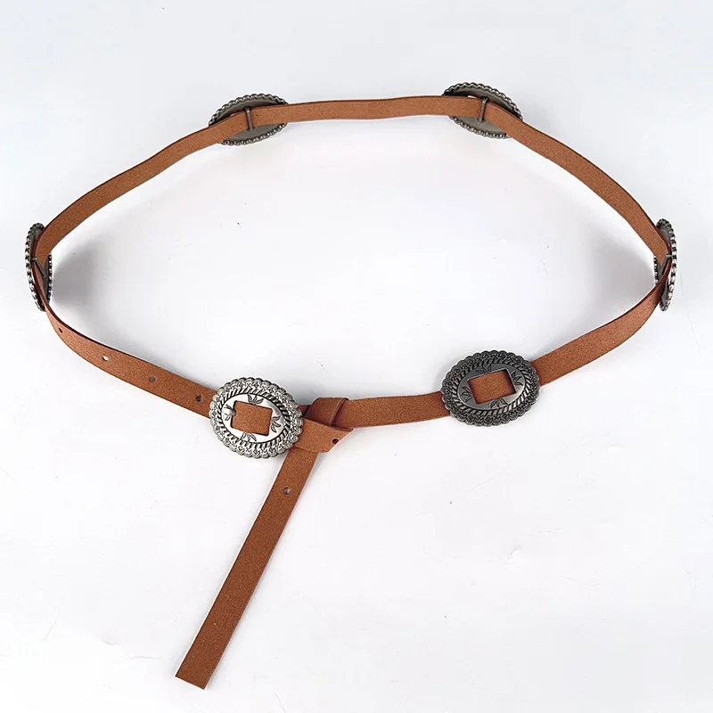 女性のファッションレトロベルトパンク個性金属装飾スカートジャケット多用途薄型ベルト