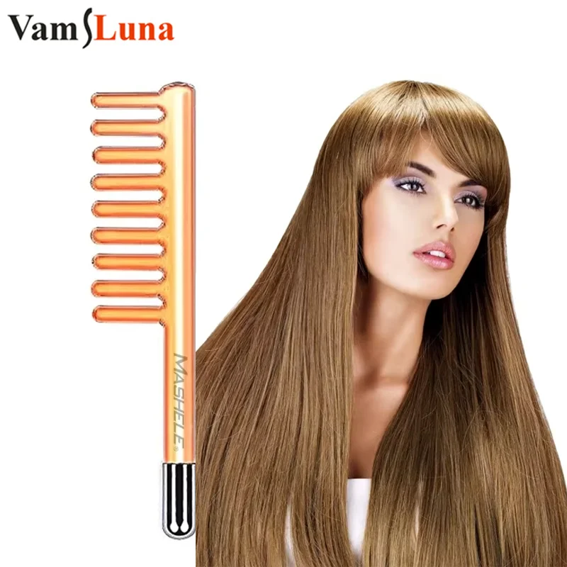 

High Frequency Glass Comb Attachment - Professional Hair & Scalp Therapy Wand Nozzle for Dandruff Removal, Hair Growth & Scalp R