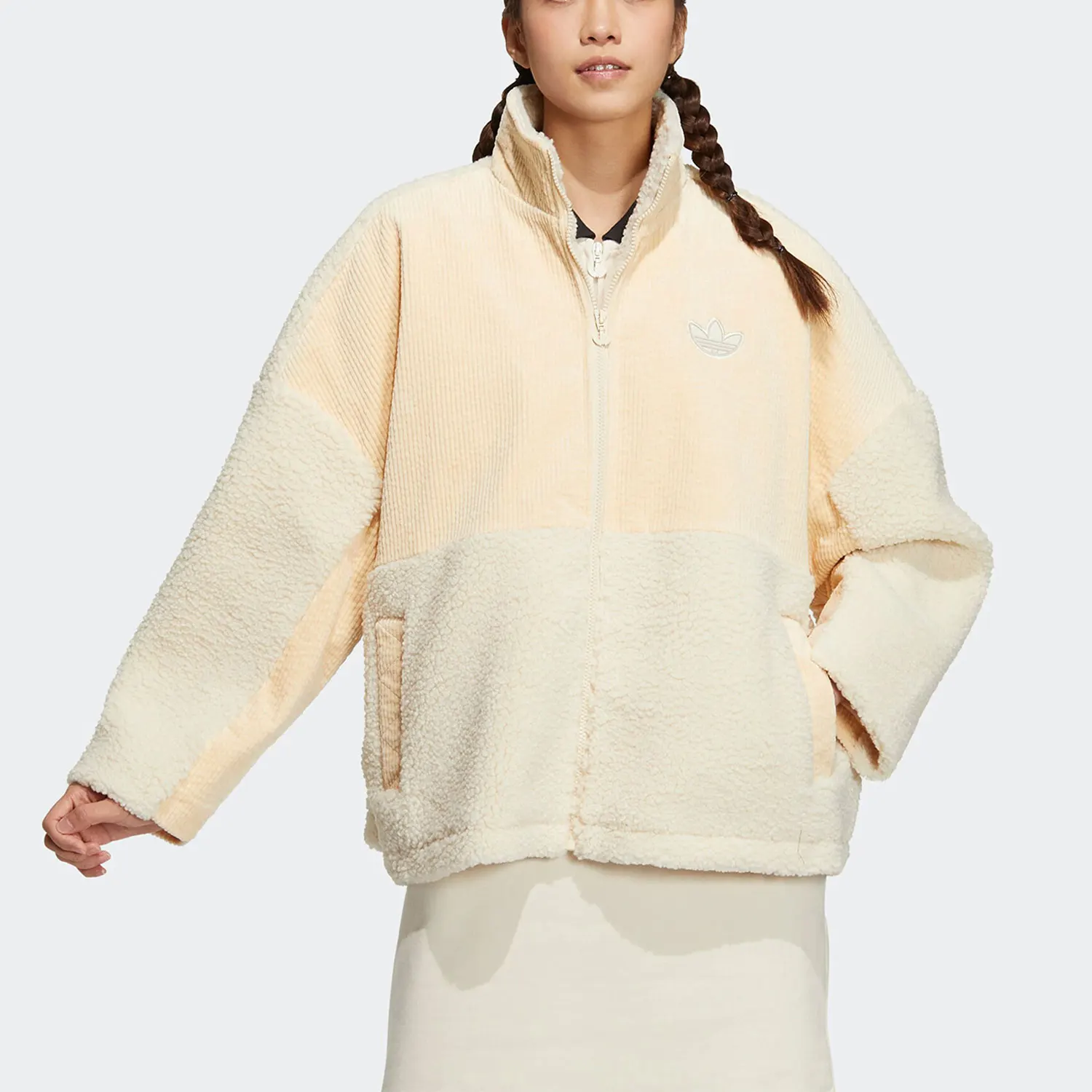 Adidas genuine clover imitation lamb wool sports women's warm jacket HY4255