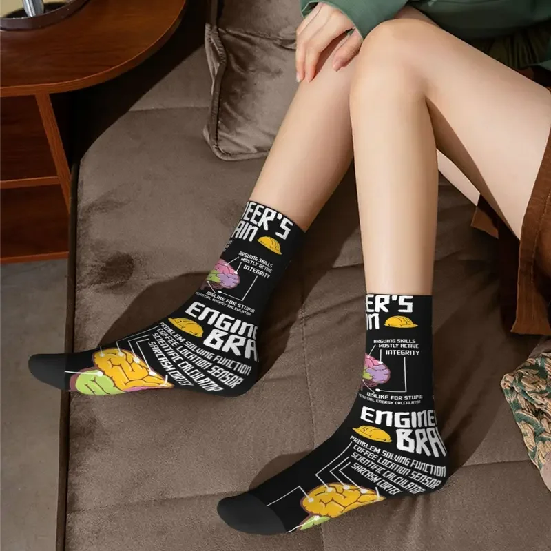 Y2K Engineer'S Brain Engineering Profession Graphic Gift Super Soft Stockings All Season Long Socks For Birthday Present