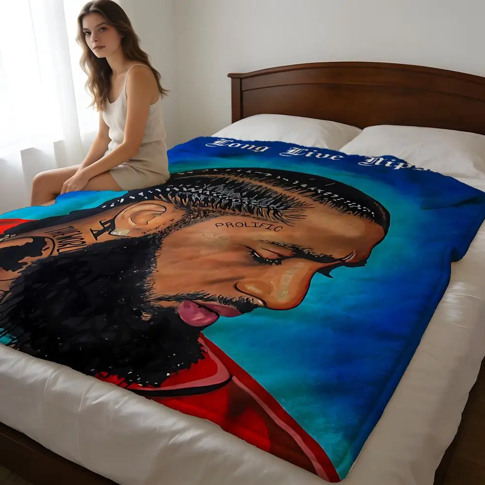 R-RAPPER Nipsey Hussle Throw High-Density Short Plush Blanket For Sofa Nap Air-Conditioned Room Soft Skin-Friendly